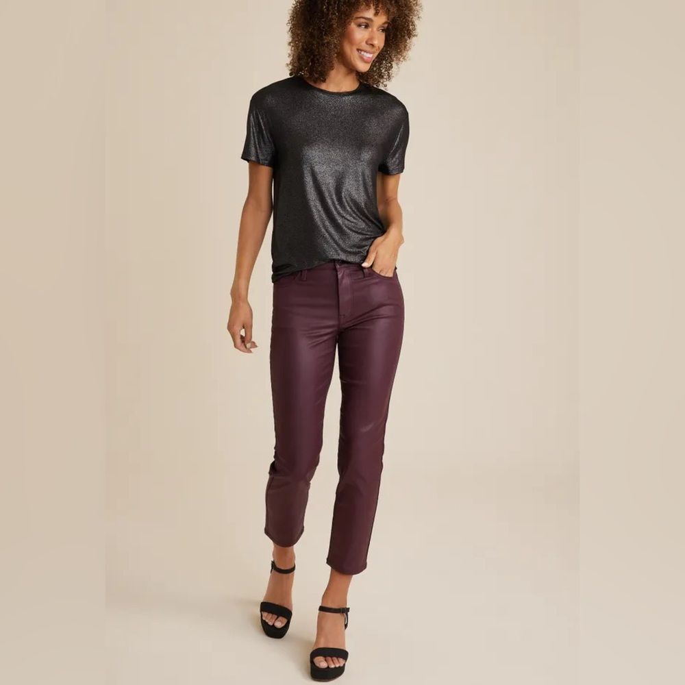 Edgely High Rise Slim Straight Ankle Pants Size 6 Reddish brown EUC